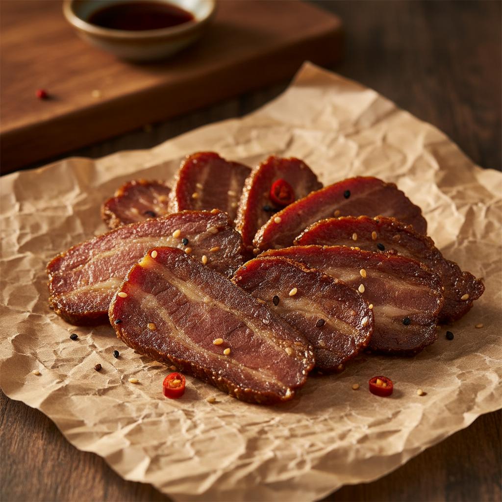 切片的雲林黑豬肉乾